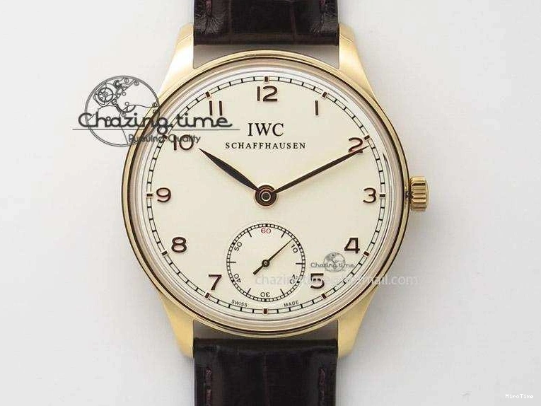 MIROTIME 0207 Compact Portuguese IW545409 RG ZF 1:1 Best Edition White Dial On Brown Leather Strap A 7336
